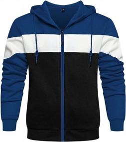 img 4 attached to Stay Stylish And Comfortable With TOLOER Men'S Color Block Hoodie With Pockets
