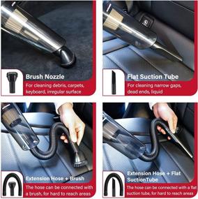 img 2 attached to High Power Car Vacuum Cleaner - AUTOOMMO Portable 8500PA Car Vacuum with 11.5FT Cord, 12V Handheld Vacuum for Car Home Interior Cleaning, Wet & Dry Use