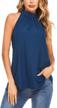 pinspark women's summer sleeveless halter neck tank tops chiffon blouse shirt loose casual s-xxl logo