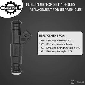 img 2 attached to 🔧 Fuel Injector Set 6 Pieces, for 1987-1998 Jeep Wrangler Cherokee Grand Cherokee Comanche 4.0, Replaces # 0280155703, 0280155710, 0280155700