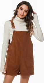 img 3 attached to Women'S Corduroy Shortalls With Adjustable Straps And Pockets - Tanming Jumpsuits For Shorts