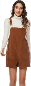 img 4 attached to Women'S Corduroy Shortalls With Adjustable Straps And Pockets - Tanming Jumpsuits For Shorts