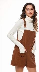 img 2 attached to Women'S Corduroy Shortalls With Adjustable Straps And Pockets - Tanming Jumpsuits For Shorts