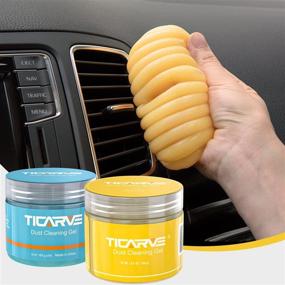 img 4 attached to 🚗 Ultimate Car Detailing Putty: TICARVE Cleaning Gel - 2Pack with Auto Detailing Tools, Universal Dust Removal, Car Interior Cleaner, Vent & Keyboard Cleaner in Blue & Yellow