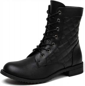img 4 attached to Stylish And Durable: Katliu Women'S Lace-Up Military Combat Ankle Boots