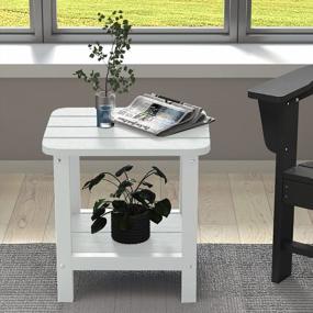 img 3 attached to Белый двойной приставной столик Adirondack от SERWALL - Perfect Outdoor Side Table