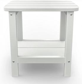 img 1 attached to Белый двойной приставной столик Adirondack от SERWALL - Perfect Outdoor Side Table