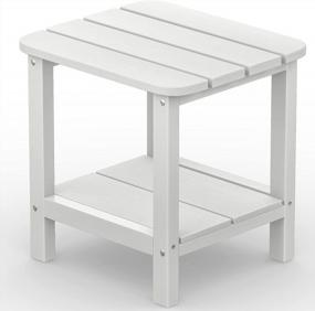 img 4 attached to Белый двойной приставной столик Adirondack от SERWALL - Perfect Outdoor Side Table