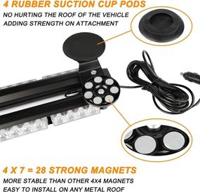 img 1 attached to 🚨 ASPL 29.5" 54 LED Strobe Light Bar Double Side Flashing High Intensity Emergency Warning Flash Strobe Light with Magnetic Base - Ideal for Safety Construction Vehicles, Tow Trucks, Pickup - Amber/Green