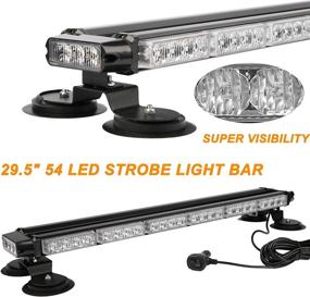 img 3 attached to 🚨 ASPL 29.5" 54 LED Strobe Light Bar Double Side Flashing High Intensity Emergency Warning Flash Strobe Light with Magnetic Base - Ideal for Safety Construction Vehicles, Tow Trucks, Pickup - Amber/Green