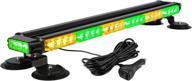 🚨 aspl 29.5" 54 led strobe light bar double side flashing high intensity emergency warning flash strobe light with magnetic base - ideal for safety construction vehicles, tow trucks, pickup - amber/green логотип