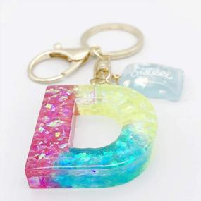 img 2 attached to SELOVO Cute Initial Letter Keychain Charm For Girls And Women - Perfect Bag Accessory