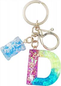 img 3 attached to SELOVO Cute Initial Letter Keychain Charm For Girls And Women - Perfect Bag Accessory