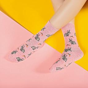 img 1 attached to Women'S Girls Novelty Funny Crew Socks, Animal Food Design Cotton Socks Gift For Girls