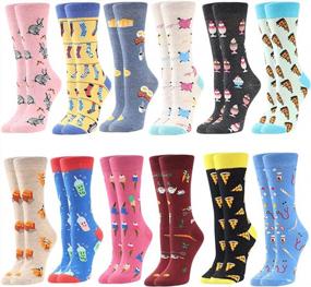 img 4 attached to Women'S Girls Novelty Funny Crew Socks, Animal Food Design Cotton Socks Gift For Girls