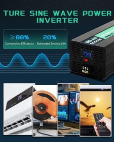 img 2 attached to 🔋 Efficient Mxmoonfree 5000W Pure Sine Wave Power Inverter with Wireless Remote Control, LCD Display, USB Port, and Multiple Outlets - Ideal for RVs, Trucks, Cabins & Off-Grid Living