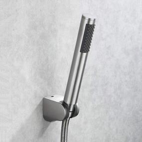 img 2 attached to KES LP150-BS Brushed Stainless Steel Handheld Shower Head With Extra Long Hose And Bracket Holder