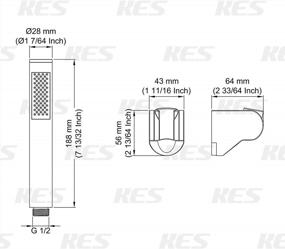 img 1 attached to KES LP150-BS Brushed Stainless Steel Handheld Shower Head With Extra Long Hose And Bracket Holder
