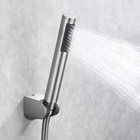 img 3 attached to KES LP150-BS Brushed Stainless Steel Handheld Shower Head With Extra Long Hose And Bracket Holder