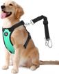 vavopaw dog vehicle safety vest harness, adjustable soft padded mesh car seat belt leash harness with travel strap and carabiner for most cars, size large, lake blue logo