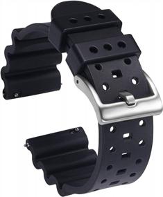 img 4 attached to Upgrade Your Watch Game With Carty Silicone Quick Release Rubber Straps - Waterproof & Premium Quality, Perfect For Men And Women - Available In 20Mm, 22Mm, And 24Mm