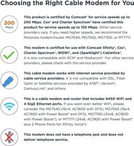 img 1 attached to Motorola MG7315 8X4 Cable Modem Plus N450 Single Band Wi-Fi Gigabit Router With Power Boost, 343 Mbps Maximum DOCSIS 3.0 - Approved By Comcast Xfinity, Cox, Charter Spectrum & More (White) For SEO