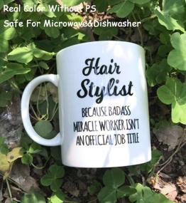 img 2 attached to Fine Bone Ceramic Hair Stylist Miracle Worker Mug - Perfect Gift For Salon Professionals, Barber, Boss, Friends, And Coworkers - 11 Oz White Coffee Cup By Waldeal