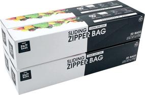 img 4 attached to 👜 BPA-Free 2 Gallon 24/7 Bags - Slider Stand Up Storage Bags, 80 Count (4 Packs of 20) with Expandable Bottom and Leak Proof Design