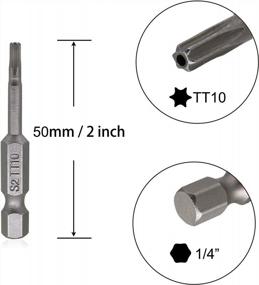 img 3 attached to VictorsHome TT10 Torx Magnetic Screwdriver Bits, 1/4 Inch Hex Shank 2 Inch Length S2 Steel Security Tamper Proof Star 6 Point Screw Driver Kit Tools 10Pcs