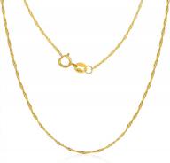 18k gold dainty water wave chain necklace - au750 stamped with spring ring clasp logo