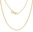 18k gold dainty water wave chain necklace - au750 stamped with spring ring clasp logo