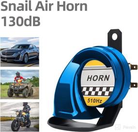 img 4 attached to 📢 Universal 12V Waterproof Electric Snail Air Horn Siren for Motorcycle Auto Car Scooter - High Tone, 510HZ, 130DB, Blue