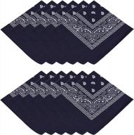 men's 100% cotton cowboy bandana 12-pack - missshorthair novelty paisley large bandanas logo
