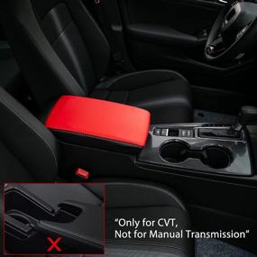 img 2 attached to 🖤 Enhance Your Honda Civic 2022 with CKE Leather Auto Armrest Cover Protector & Seat Cover - Red & Black (Red Line)