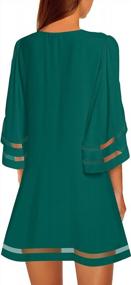 img 3 attached to Chic And Comfy: LookbookStore Women'S Mesh Panel Tunic Dress With Bell Sleeves