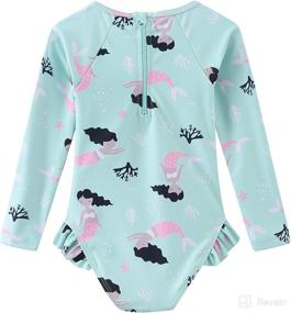 img 3 attached to 👶 Adorable Baby Girls Two Piece Long Sleeve Swimsuits: Hawaiian Bathing Suits with UPF 50+ Sun Protection