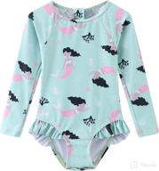 👶 adorable baby girls two piece long sleeve swimsuits: hawaiian bathing suits with upf 50+ sun protection логотип