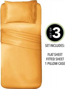 img 3 attached to Experience Ultimate Comfort With MDesign'S Mustard Yellow Twin XL Microfiber Sheet Set - Soft, Breathable, Wrinkle-Resistant, & Perfect Fit For Deep Mattresses