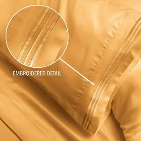 img 1 attached to Experience Ultimate Comfort With MDesign'S Mustard Yellow Twin XL Microfiber Sheet Set - Soft, Breathable, Wrinkle-Resistant, & Perfect Fit For Deep Mattresses