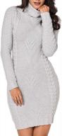cosy and chic: lasuiveur's cable knit long sleeve sweater dress for women logo