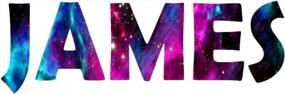 img 1 attached to Personalized Wall Decal Name Outer Space Galaxy 4-Inch Letter Height VWAQ-GN4