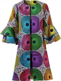 img 4 attached to SHENBOLEN Women African Print Jacket Dashiki Traditional Top Dress