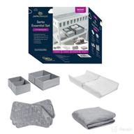 serta 7-piece essential changing table set - perfect newborn baby gift set 👶 for boys and girls – includes changing pad, plush cover, liners, and storage bins, grey logo