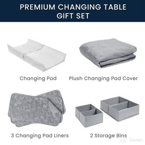 img 2 attached to Serta 7-Piece Essential Changing Table Set - Perfect Newborn Baby Gift Set 👶 for Boys and Girls – Includes Changing Pad, Plush Cover, Liners, and Storage Bins, Grey