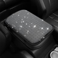 💎 sleek bling armrest cover - crystal rhinestone console protection pad, center console cover for car - arm rest cushion pad - stylish car interior accessory, bling car decor for women 12.2 x 8.7 inch логотип