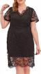stylish plus size lace dress: chicwe's scalloped v-neck knee length dress perfect for work, casual and party occasions logo
