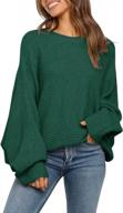 women's oversized batwing long sleeve pullover sweater knit crewneck jumper logo