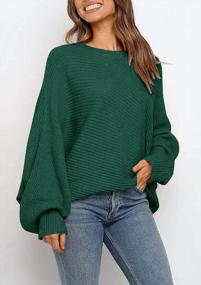 img 3 attached to Women'S Oversized Batwing Long Sleeve Pullover Sweater Knit Crewneck Jumper