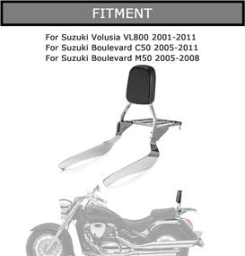 img 3 attached to Enhance Your Riding Experience with the PSLER Backrest Sissy Bar and Luggage Rack for Suzuki Volusia VL800 and Boulevard C50/M50 (2001-2011)