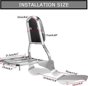 img 1 attached to Enhance Your Riding Experience with the PSLER Backrest Sissy Bar and Luggage Rack for Suzuki Volusia VL800 and Boulevard C50/M50 (2001-2011)